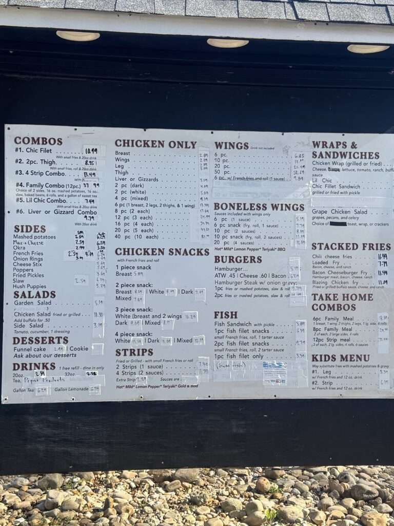 Big Chic of Zebulon Menu