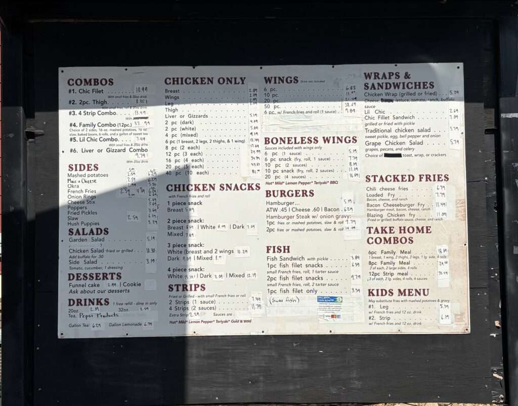 Big Chic of Zebulon Menu